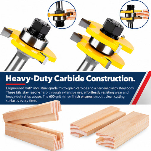 2PCS Tongue and Groove Router Bit Set