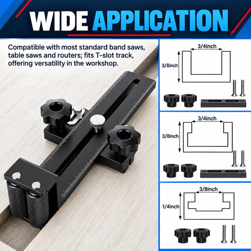 2-Roller Thin Rip Table Saw Jig Guide