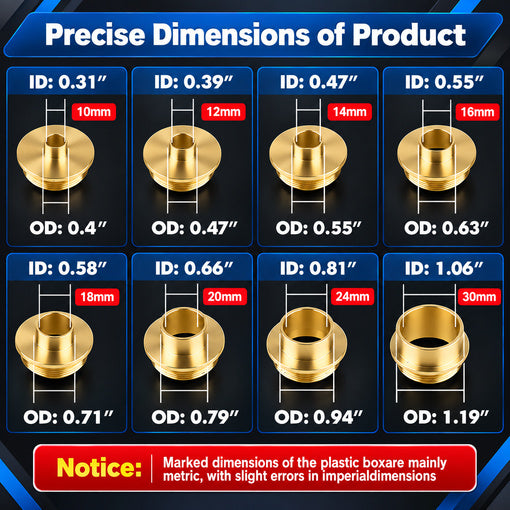 11PCS Brass Router Bushing Guide Set
