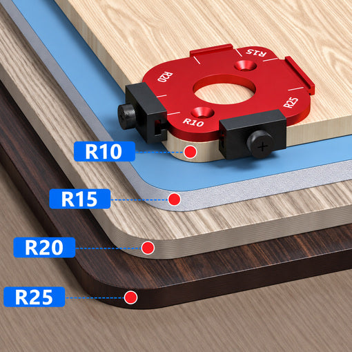 2PCS 4-in-1 Rounded Corner Router Template with 4 Milling Cutters