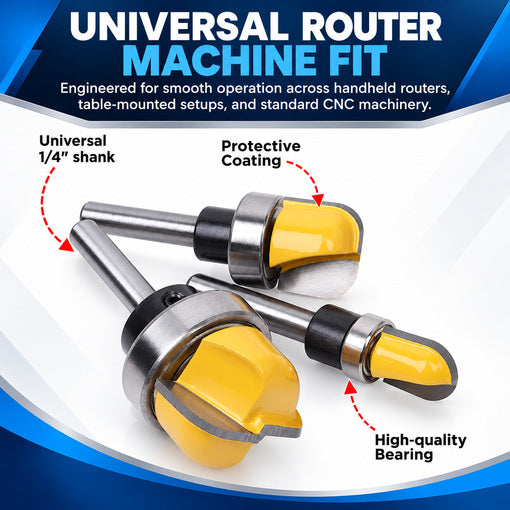 3PCS Bowl and Tray Template Router Bit Set