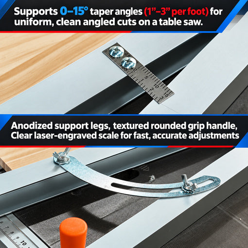 Table Saw Tapering Jig for Angle Cutting