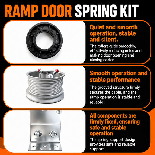 7FT Wide Cargo Trailer Ramp Door Spring Kit
