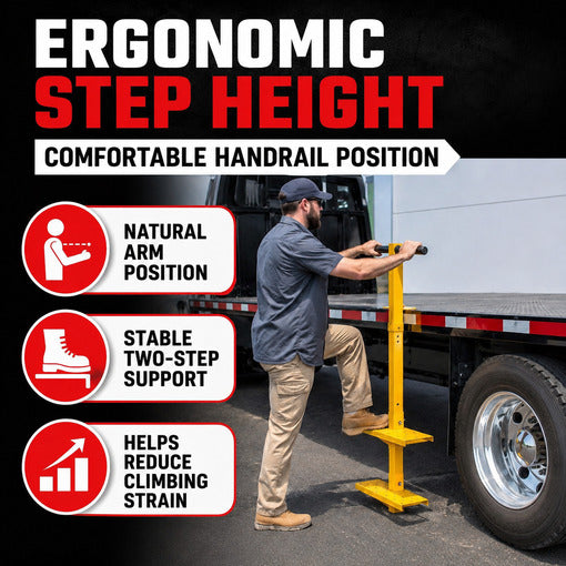 Heavy-Duty Flatbed Trailer 2-Step Anti-Slip Ladder