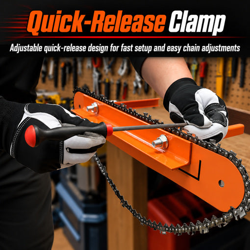 Universal Chainsaw Filing Vise with Quick Release Clamp