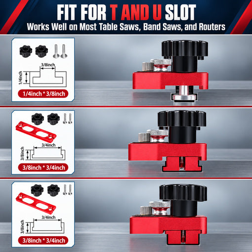 Universal 2-Roller Thin Rip Jig Table Saw Jig Guide