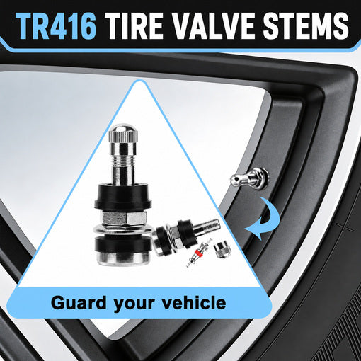 Clamp-in Metal Tire Valve Stem Set