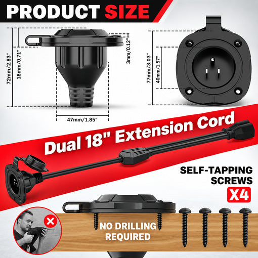 Shipping Container Dual Cord Plug-and-Play Inlet Extension Power Kit