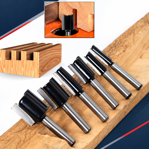6PCS Straight Router Bit Set 1/4" Shank