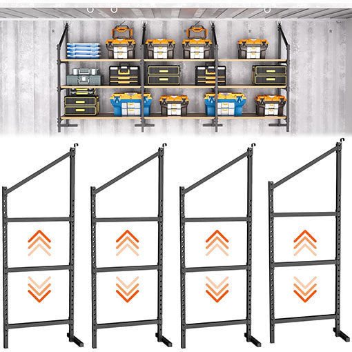 4-Pack No-Drill Shipping Container Adjustable Shelf Brackets