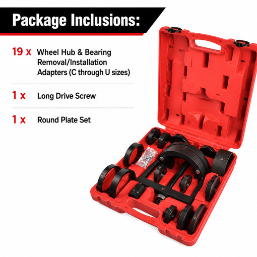 19pcs Master Wheel Hub & Bearing Removal & Installation Tool Set
