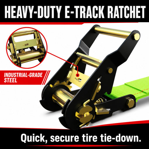 Tractor/Mower/ATV/UTV Heavy-Duty Wheel Chock Tie Down Kit