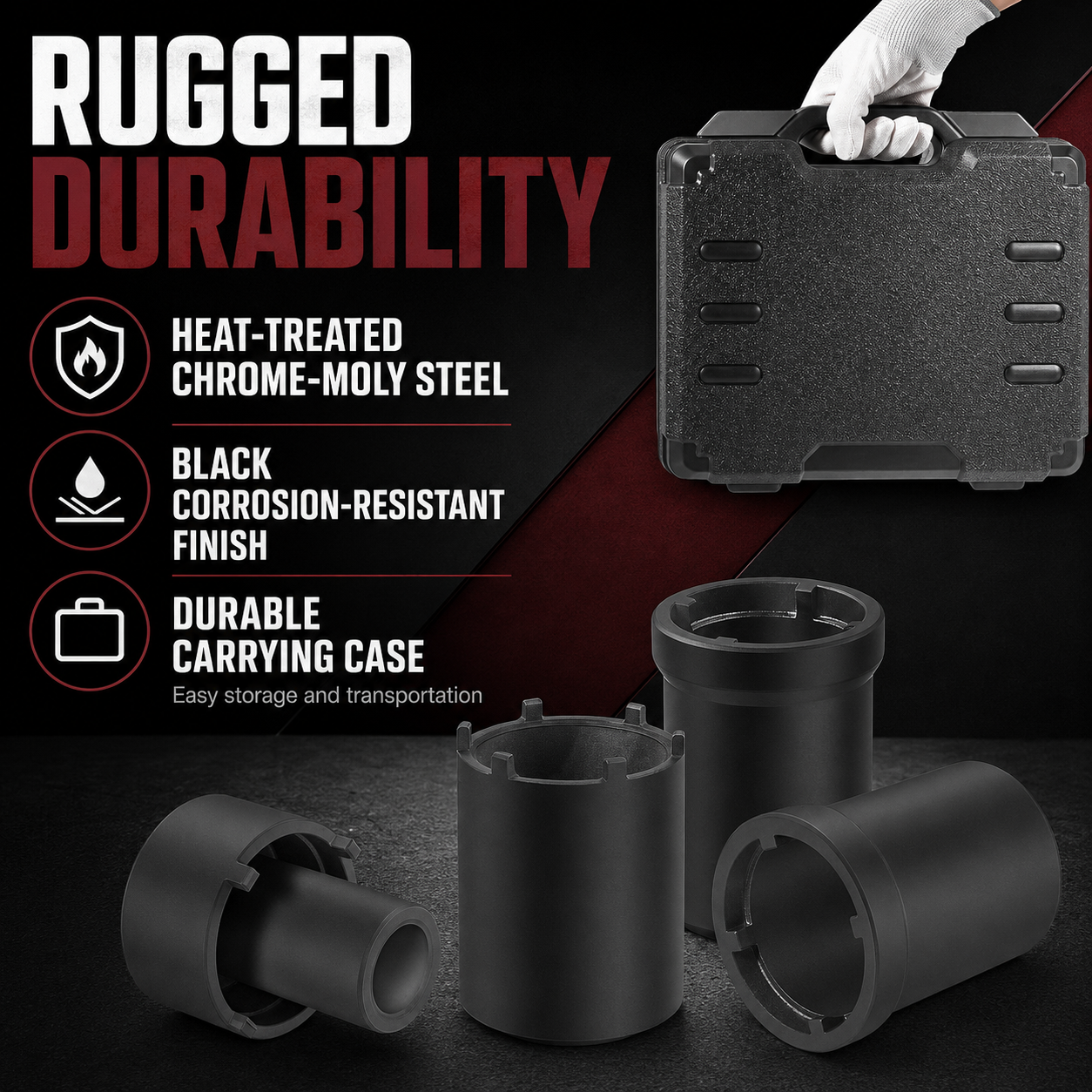 5-Piece Spindle Nut Socket Tool Kit