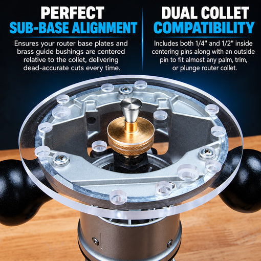 3PCS Router Subbase Centering Pin & Cone Set