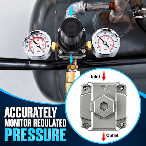4-Port Air Regulator System with 0-200 PSI Gauge