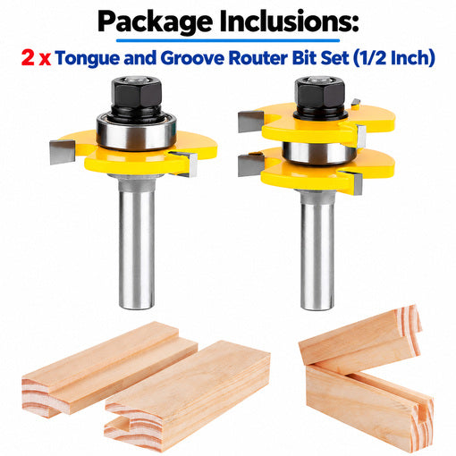 2PCS Tongue and Groove Router Bit Set