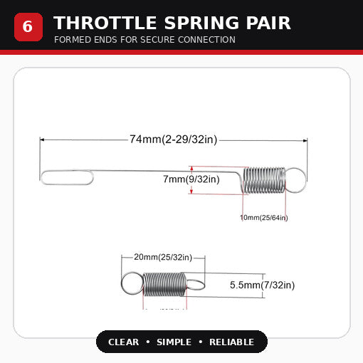 34PCS Replacement Throttle Springs Assortment Kit