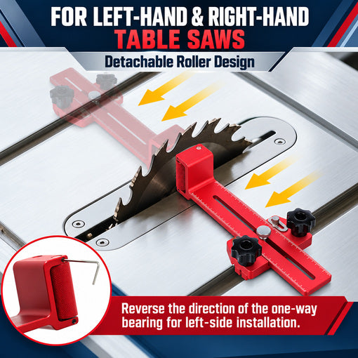 Universal 2-Roller Thin Rip Jig Table Saw Jig Guide