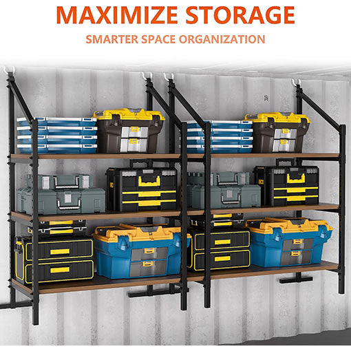 4-Pack No-Drill Shipping Container Adjustable Shelf Brackets