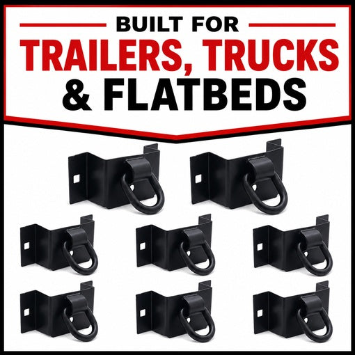 Bolt-On Trailer Side 2x4 Brackets with Welded D-Ring