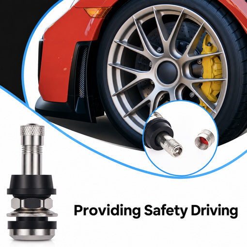 Clamp-in Metal Tire Valve Stem Set