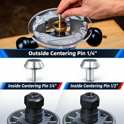 3PCS Router Subbase Centering Pin & Cone Set