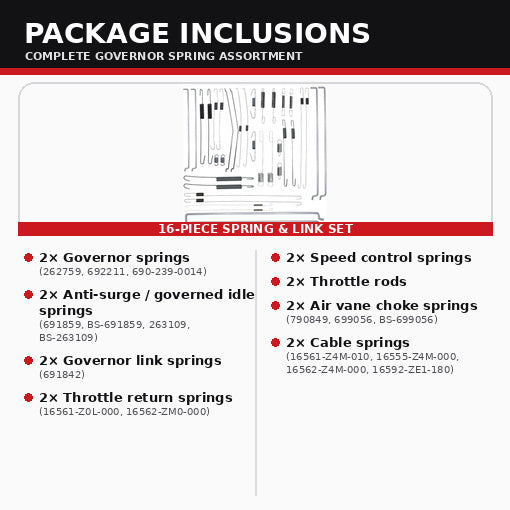 34PCS Replacement Throttle Springs Assortment Kit