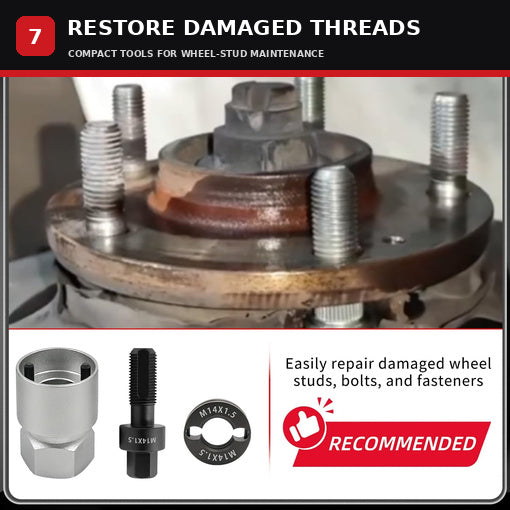 8PCS M12 and M14 Wheel Stud Thread Restorer Kit