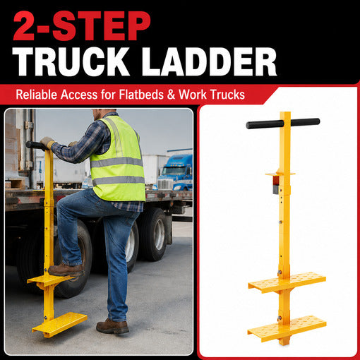 Heavy-Duty Flatbed Trailer 2-Step Anti-Slip Ladder