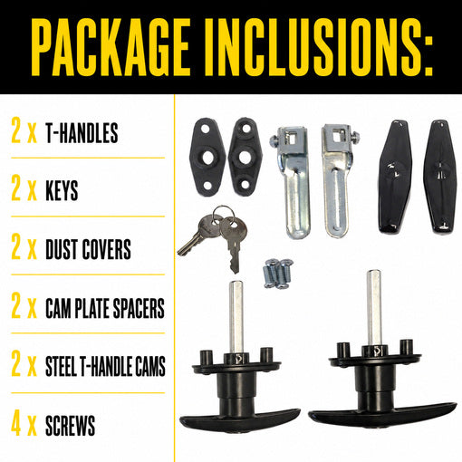 Pickup Truck Cap Camper Shell T-Handle Lock Latch Set