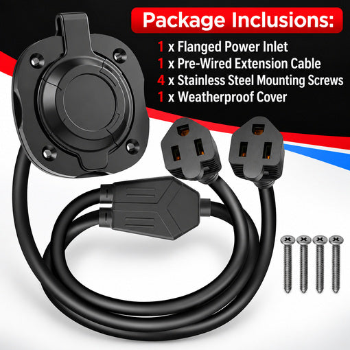 Shipping Container Dual Cord Plug-and-Play Inlet Extension Power Kit