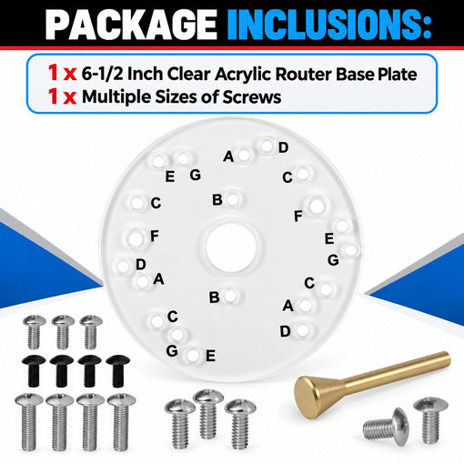 6-1/2 Inch Clear Acrylic Router Base Plate