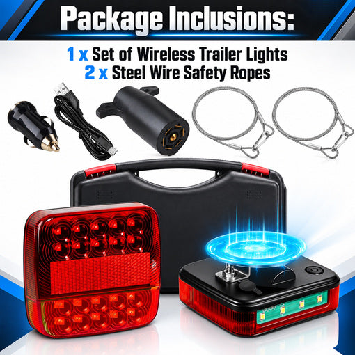Upgraded Wireless Magnetic Trailer Tow LED Lights