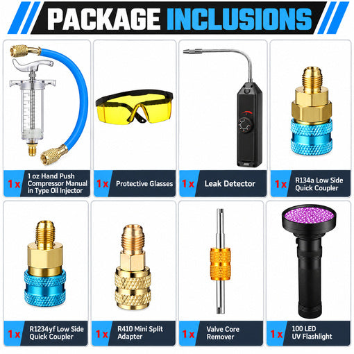 AC Leak Detector Kit with UV Flashlight