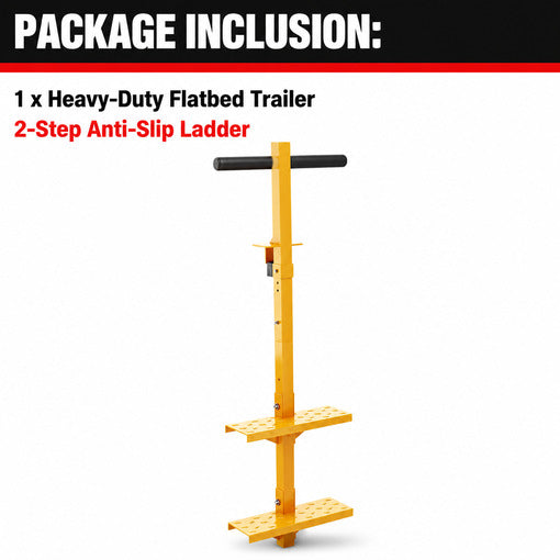 Heavy-Duty Flatbed Trailer 2-Step Anti-Slip Ladder