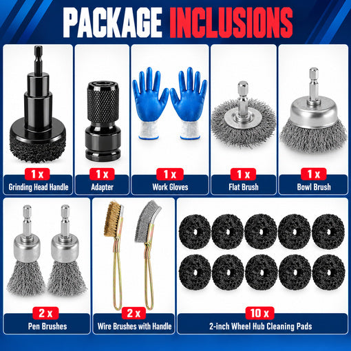 19pcs Wheel Hub Cleaning Tool Kit