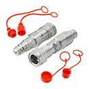 Flat Face ISO 16028 to Ag ISO 5675 Pioneer Style Hydraulic Quick Connect Coupler Adapter Set