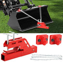 Clamp-On Trailer Hitch Receiver with Chain 3/8" Tractor Bucket Grab Hook