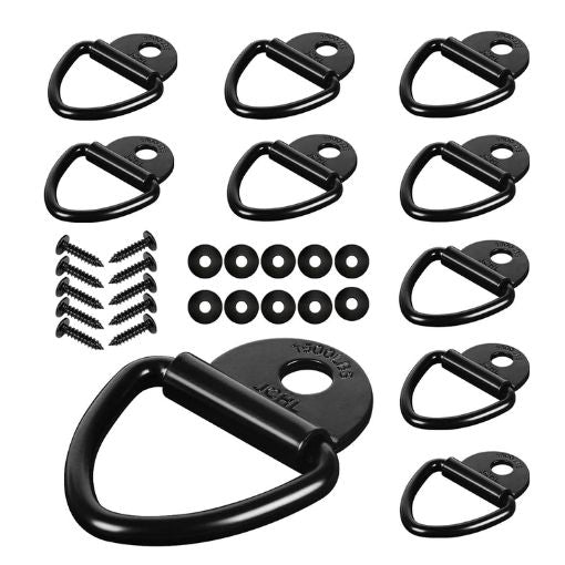 10-Pack Bolt-On Trailer V-Ring Tie-Down Anchors