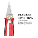 8-in-1 Wire Stripper Cutter with AC Voltage Detector