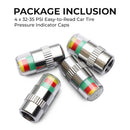32-35 PSI Easy-to-Read Car Tire Pressure Indicator Caps