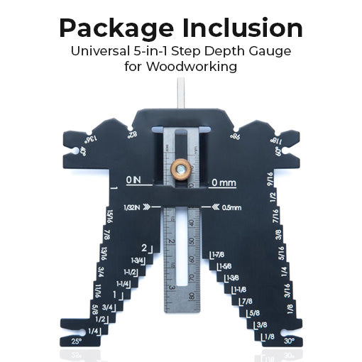 Universal 5-in-1 Step Depth Gauge for Woodworking