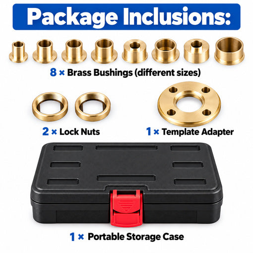 11PCS Brass Router Bushing Guide Set