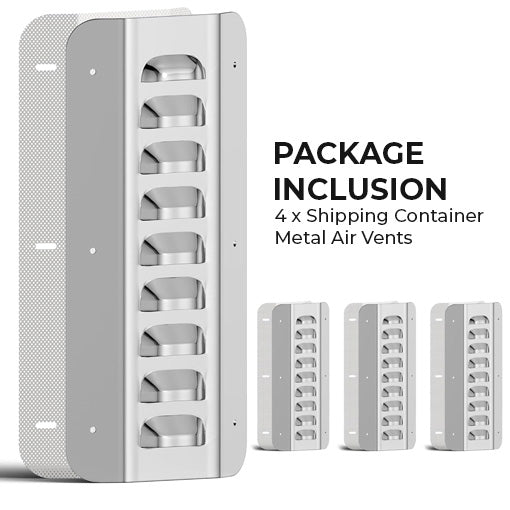 4-Pack Shipping Container Metal Air Vents