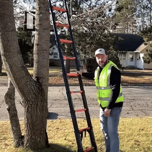 One-Step Collapsible 12.5FT Telescoping Ladder