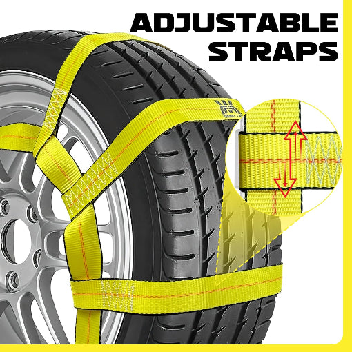 2-Pack Trailer Tow Dolly Basket Strap with Twisted Snap Hooks