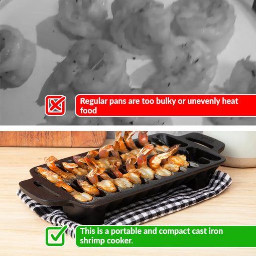 Cast Iron Shrimp Grill Pan