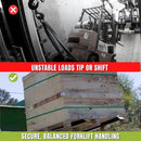 Clamp-On Pallet Forks with Adjustable Stabilizer Bar