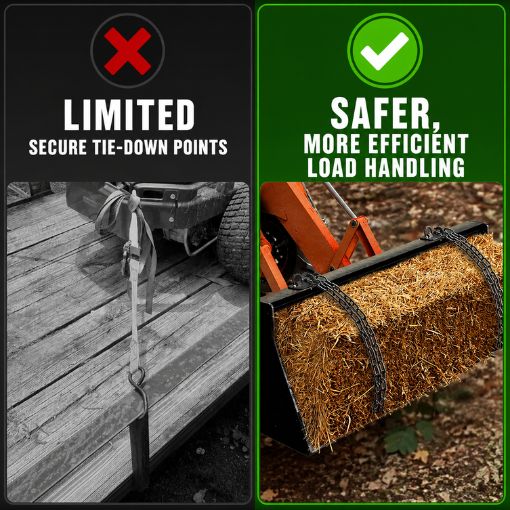 2-Pack 3/8" Tractor Bucket Hooks with Tie Down Ring