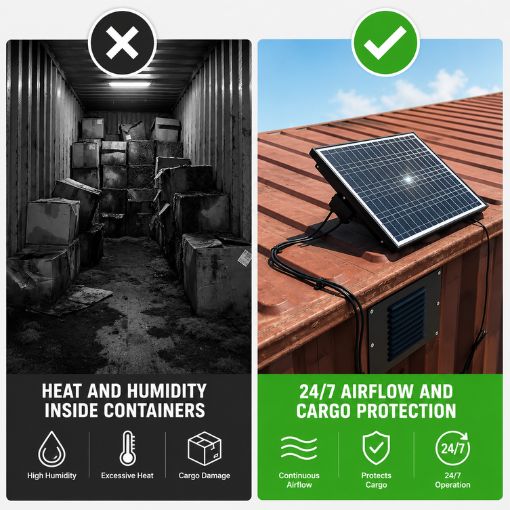 Multi-Powered Shipping Container Wall Vent Fan